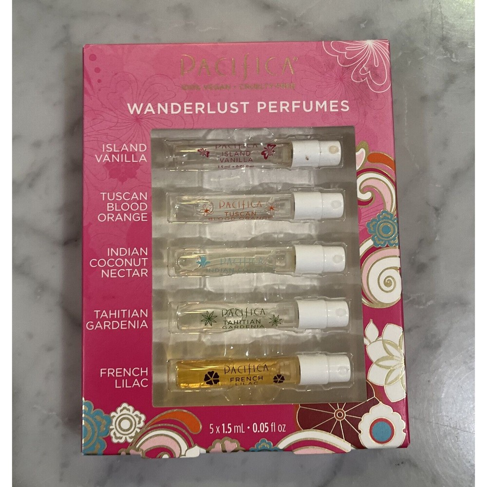Pacifica Wanderlust  Perfumes (1.5 mL/0.05 fl. oz.) Discovery Set. New in box